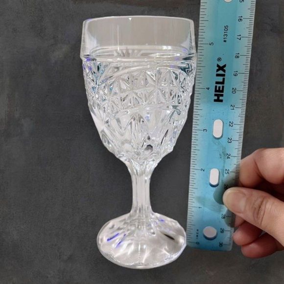 Crystal‎ D'Adriana Luna Set of 4 Clear Wine Water Glass Goblet Stemware 5.75" - Picture 2 of 7